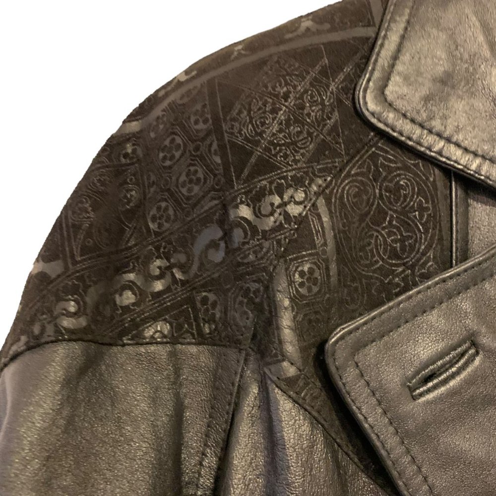 Wilsons Leather Ladies Biker's Jacket Black XS Paisley Details - Picture 9 of 16